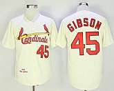 St. Louis Cardinals #45 Bob Gibson Cream 1964 Mitchell & Ness Jersey,baseball caps,new era cap wholesale,wholesale hats